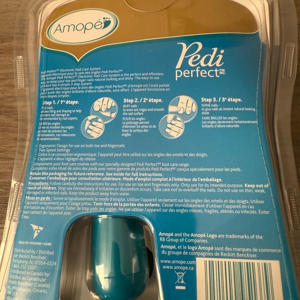 Amopé Pedi Perfect Electronic Nail Care System 3 Refills New Battery Operated - Picture 6 of 6